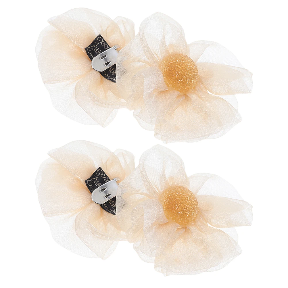 

4pcs Fabric Buckle Detachable Clips for Bridal Wedding Shoes Decorative Charms Flower Shoe Decorations