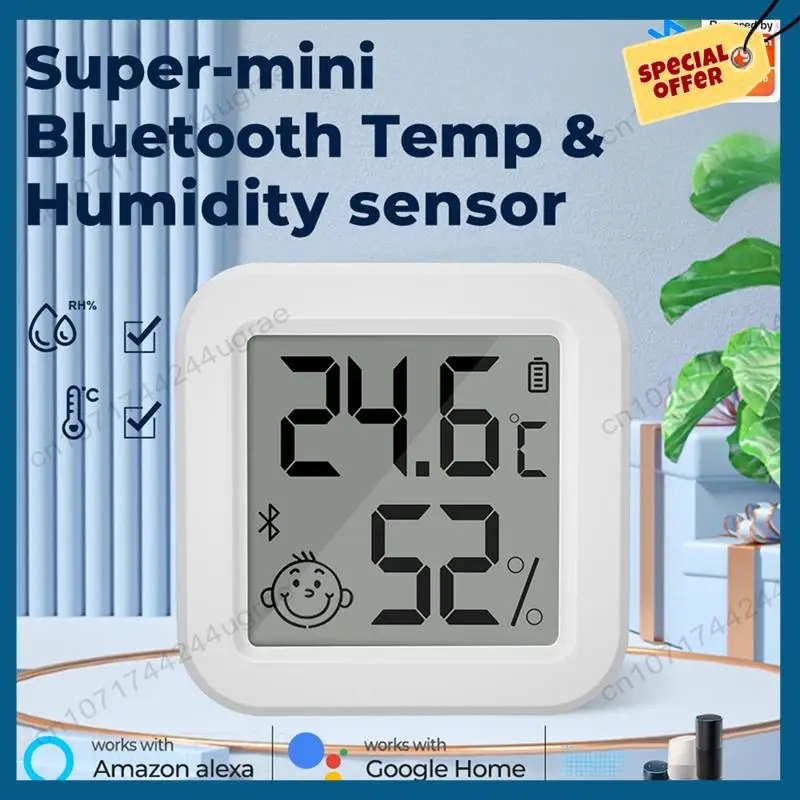 

-A15I Smart Zigbee Детектор температуры и влажности Датчик Приложение Мониторинг в реальном времени ЖК-экран Diaplay работает белый