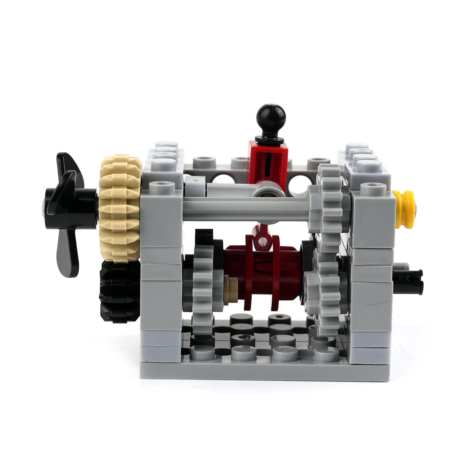 MOC 2 속도 기어 박스 빌딩 블록 기술 부품 조립 모델 STEM 교육 장난감 역학 변속기