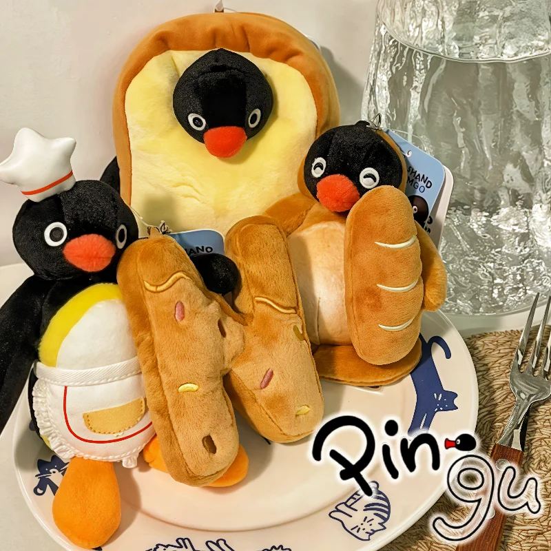 

Shandmoo Pingu Breadman серии Пингвин Plushie милый тост кремовый подвесной орнамент мягкая игрушка прекрасный брелок украшение