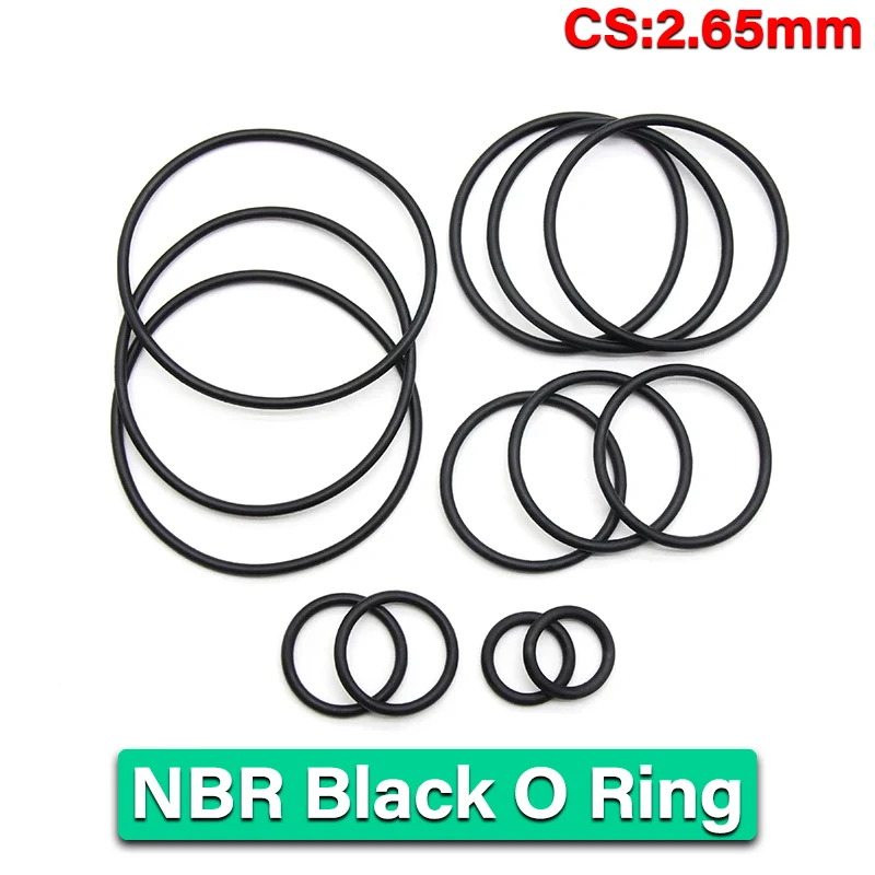 

10pcs NBR O Ring Nitrile Rubber Gasket Thickness CS 2.65mm ID 5~150mmRound O Type Corrosion Oil Resist Sealing Washer