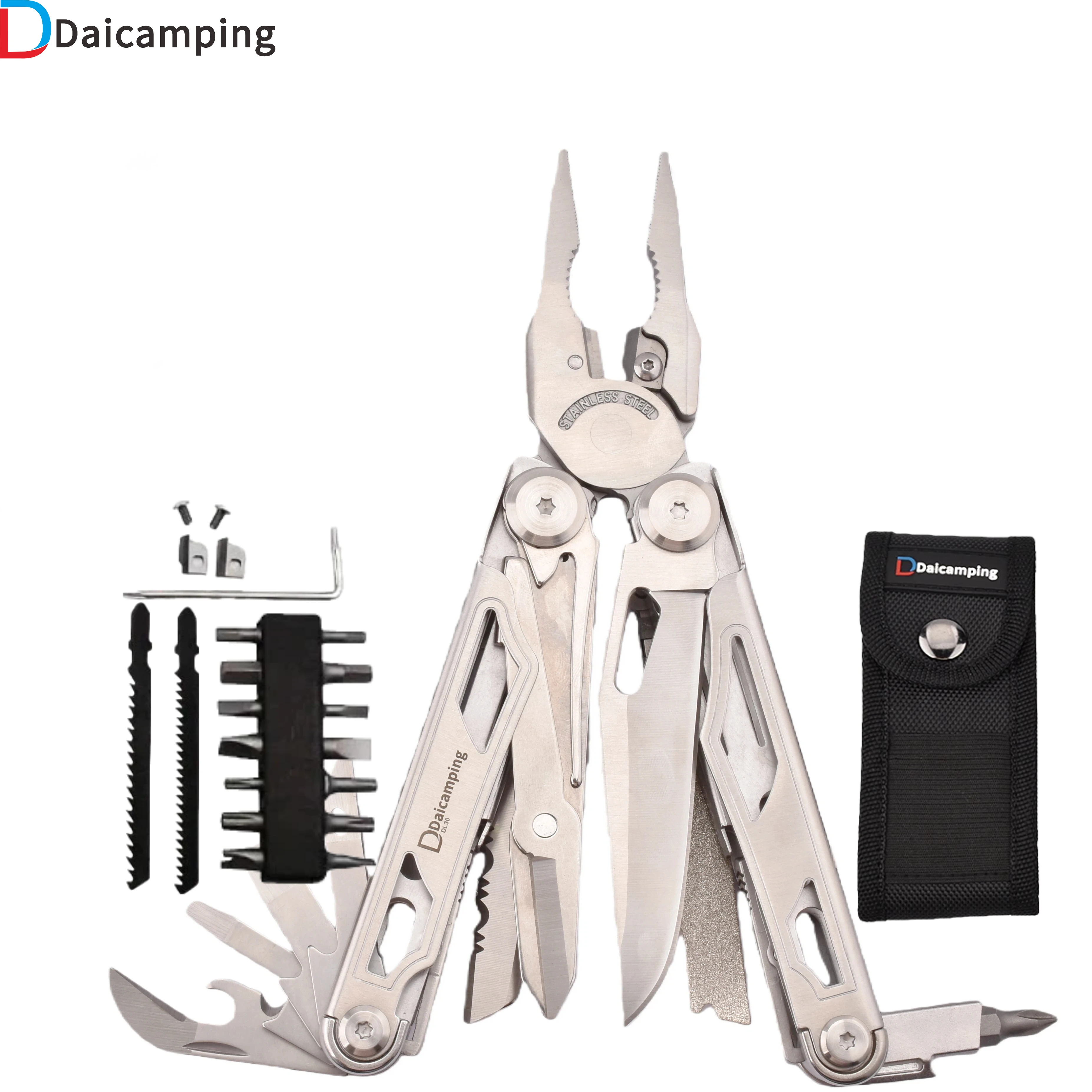 Daicamping DL30 Multitool Diy Multi Tool Folding Multi-tool Knife Scissor Clamp EDC Gear Manual Hand Tools Multifunctional Plier