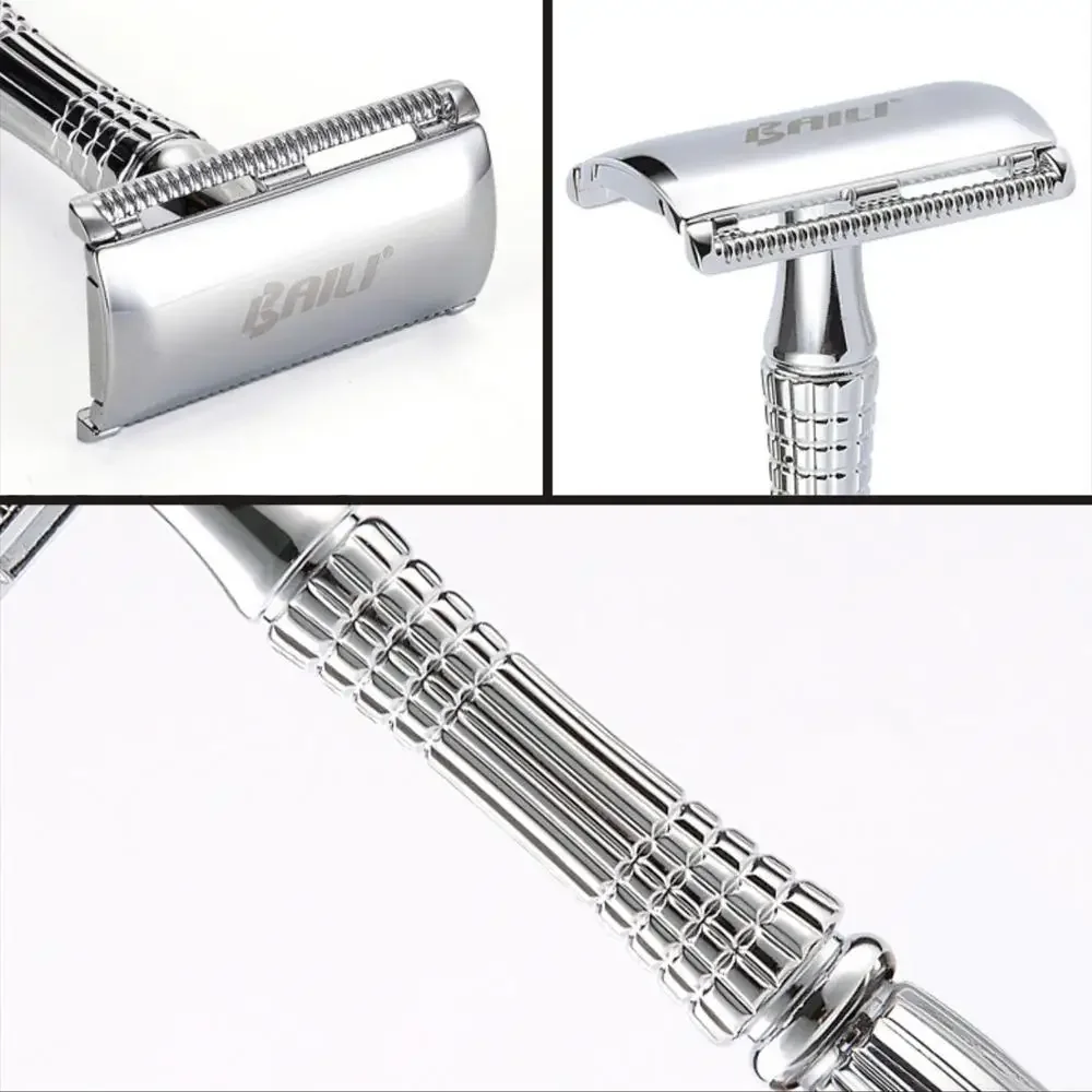 Мужская регулируемая бритва с двойным лезвием, классическая безопасная бритва, лезвие для стрижки бороды, личной гигиены + 1 лезвие + 1 дорожный футляр BT171