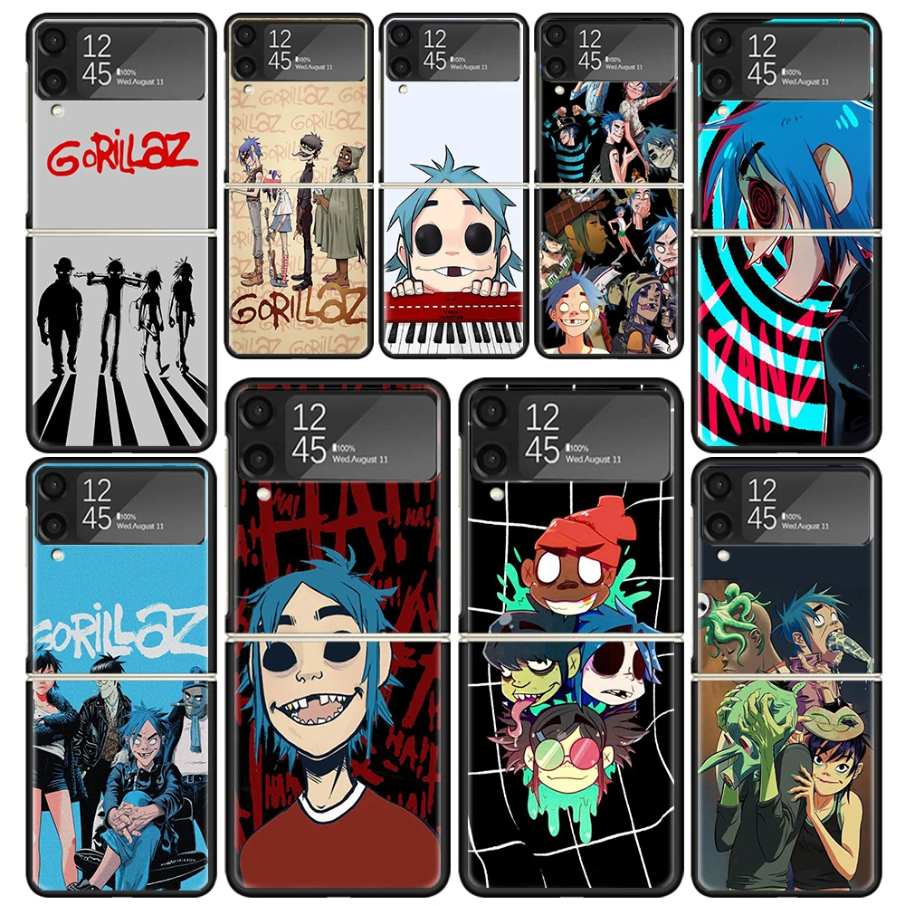 Gorillaz Anime Clear Phone Case For Samsung Z Flip 5 4 3 Galaxy ZFlip 6 5G Shockproof Hard Print Cover TPU PC Coque