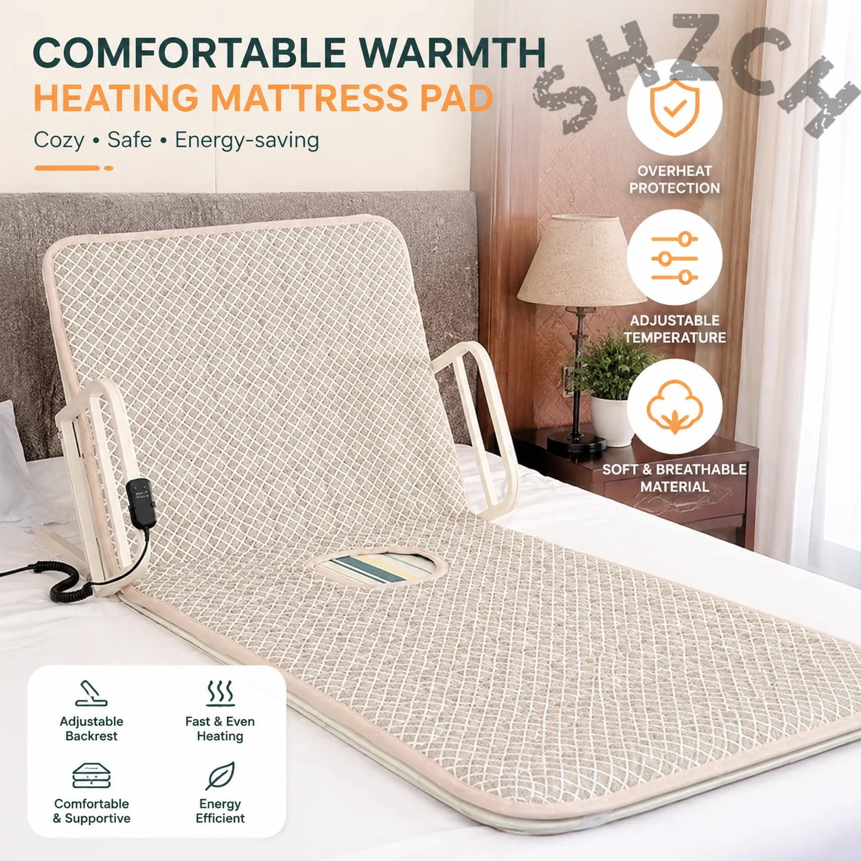 Medical Support Mattress with Toilet Opening, Turning Aid Pad for Bedridden Patients, Breathable Cotton Nursing Mat