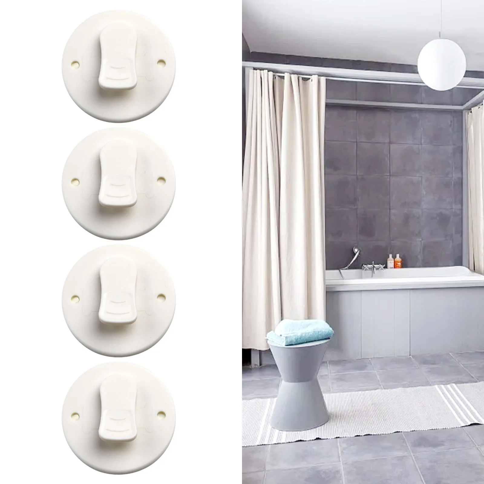 

New Bathroom Curtain Clip Curtain Clips Weight Clip Windproof Splash Guard 4/10Pcs For Living Room Home Decoration Accessories