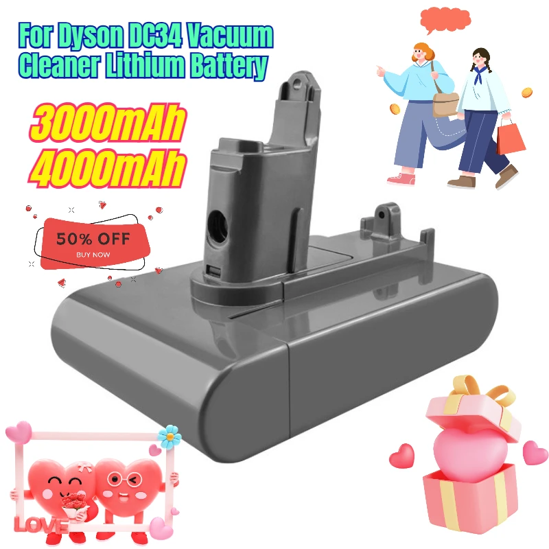 

3000mAh/4000mAh for Dyson DC34 Vacuum Cleaner Lithium Battery