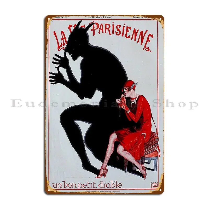 La Vie Parisienne Vintage French Magazine Cover Prints Posterbobs Metal Sign Cave Wall Cave Club Designer Cinema Tin Sign Poster