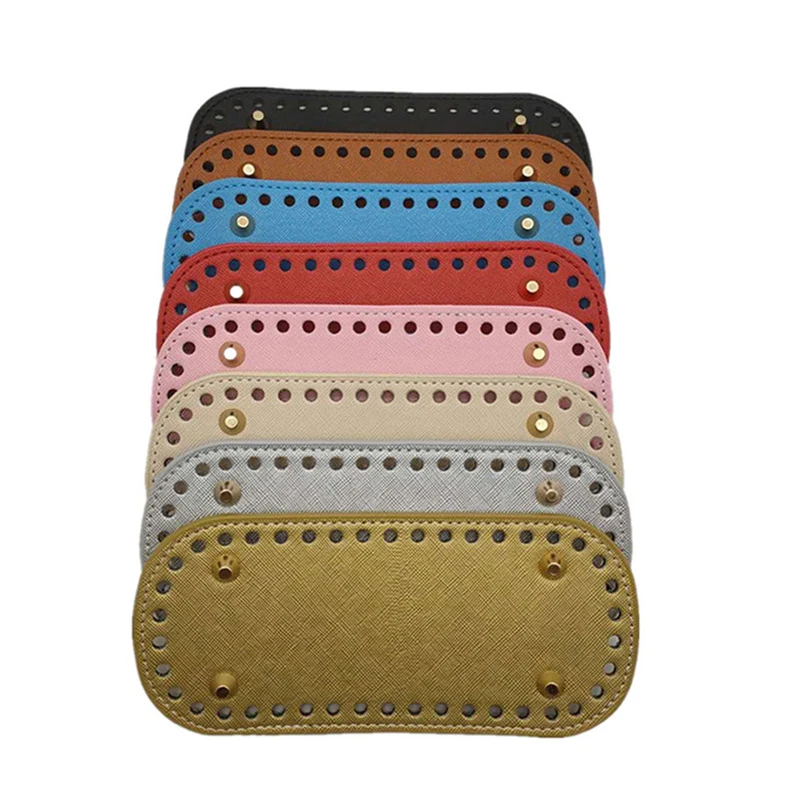 18×8CM PU Leather Oval Bag Bottom 4 Rivets Bag Bottom Strong Wear-Resistant Bag Accessories For Crochet Knitting Handbag Bottom