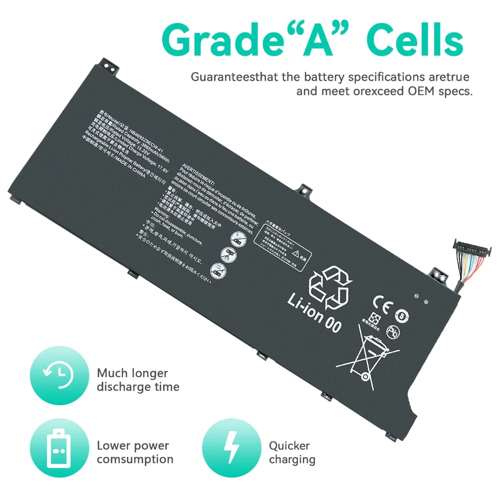 New HB4692Z9ECW-41 Battery for Huawei MateBook D 14-53010TVS Magicbook 14 NBB-WAH9P NBL-WAQ9H WFH9 WFQ9 WAI9 56Wh