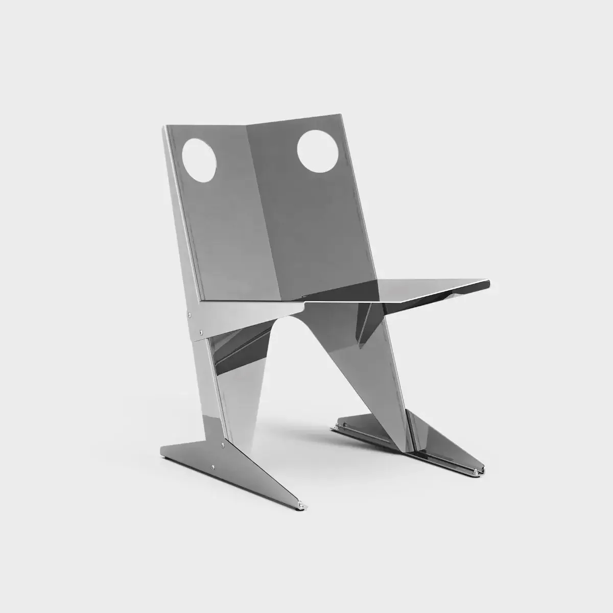 Modern Art Fashion Chair, Installation Art Furniture, Stainless Steel Metal Chair
