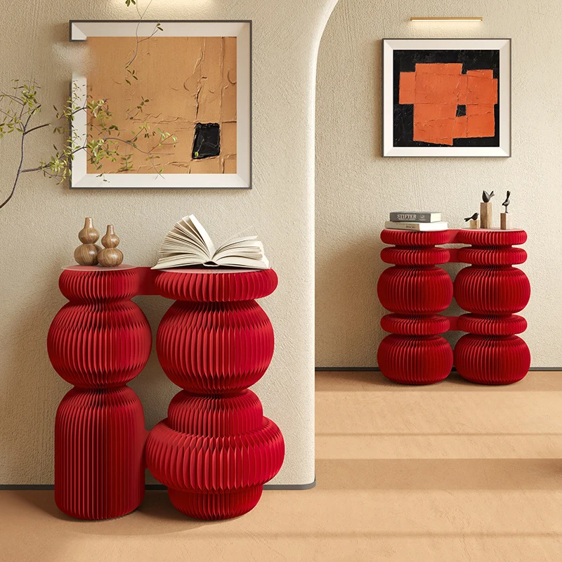 Extendable Paper Display Stand High Load-bearing Easy-storage Home Exhibition Props Red Honeycomb Ball Party Supplies Decorative