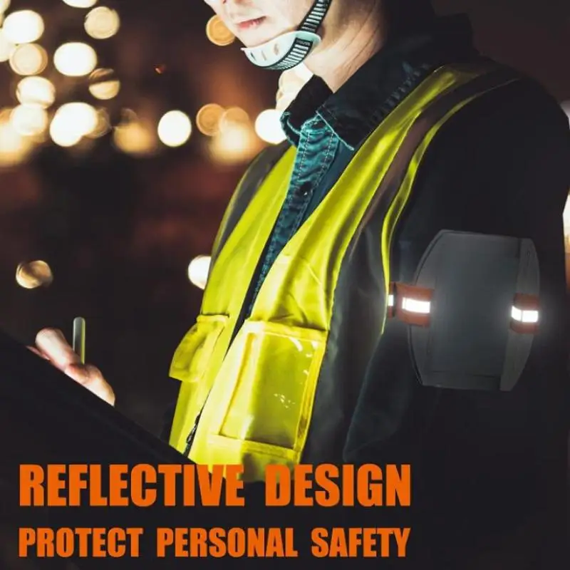 @*Adjustable Elastic Arm Band ID Badge Holder Reflective Plastic Wristband for Office Staff Exhibition Conference Events