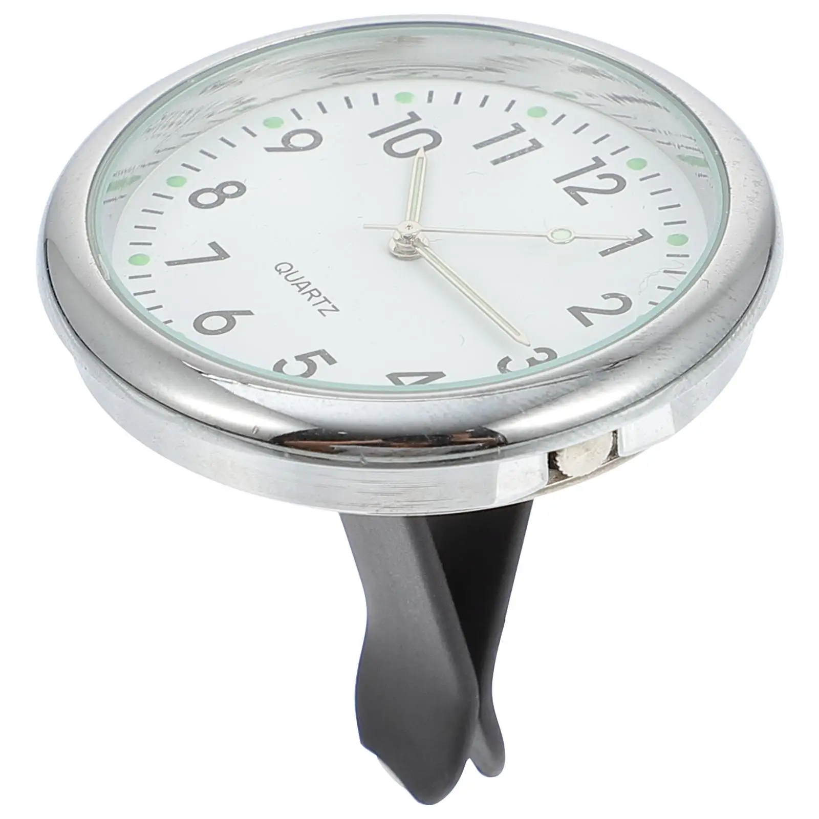 

Car Dash Clock Analog Stick Vent Thermometer White Adhesive Vehicle Mini Clocks Glass Practical Use Car