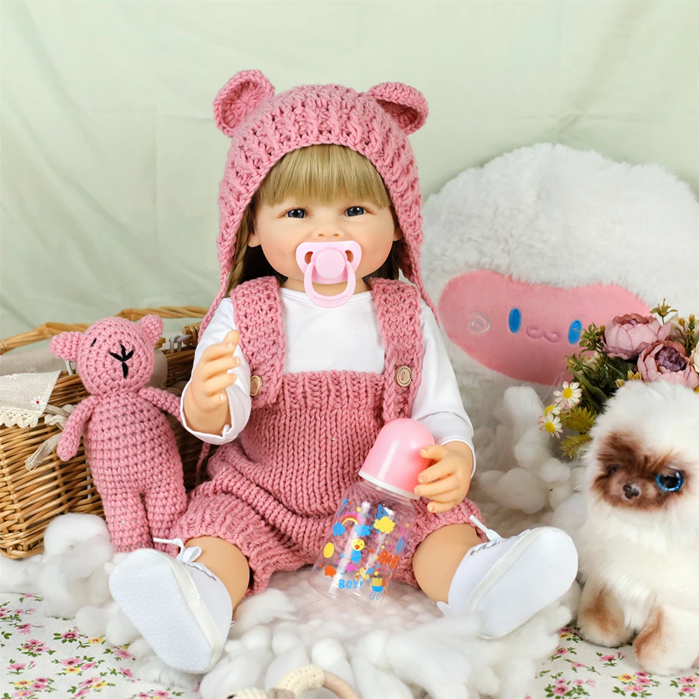 ตุ๊กตาเด็กผู้หญิงรีบอร์นขนาด 55 ซม. ทำจากไวนิลทั้งตัว กันน้ำ เหมือนจริง ผิวทาสีด้วยมือ งานศิลปะสะสมคุณภาพสูง ของขวัญคริสต์มาส