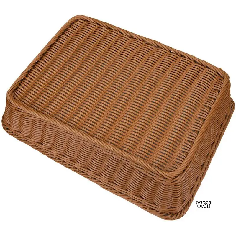 

6 Pcs Hand-Woven Rattan Woven Bread Basket,Wicker Food Serving Basket For Fruit,Vegetables,Home Kitchen,Restaurant,Etc