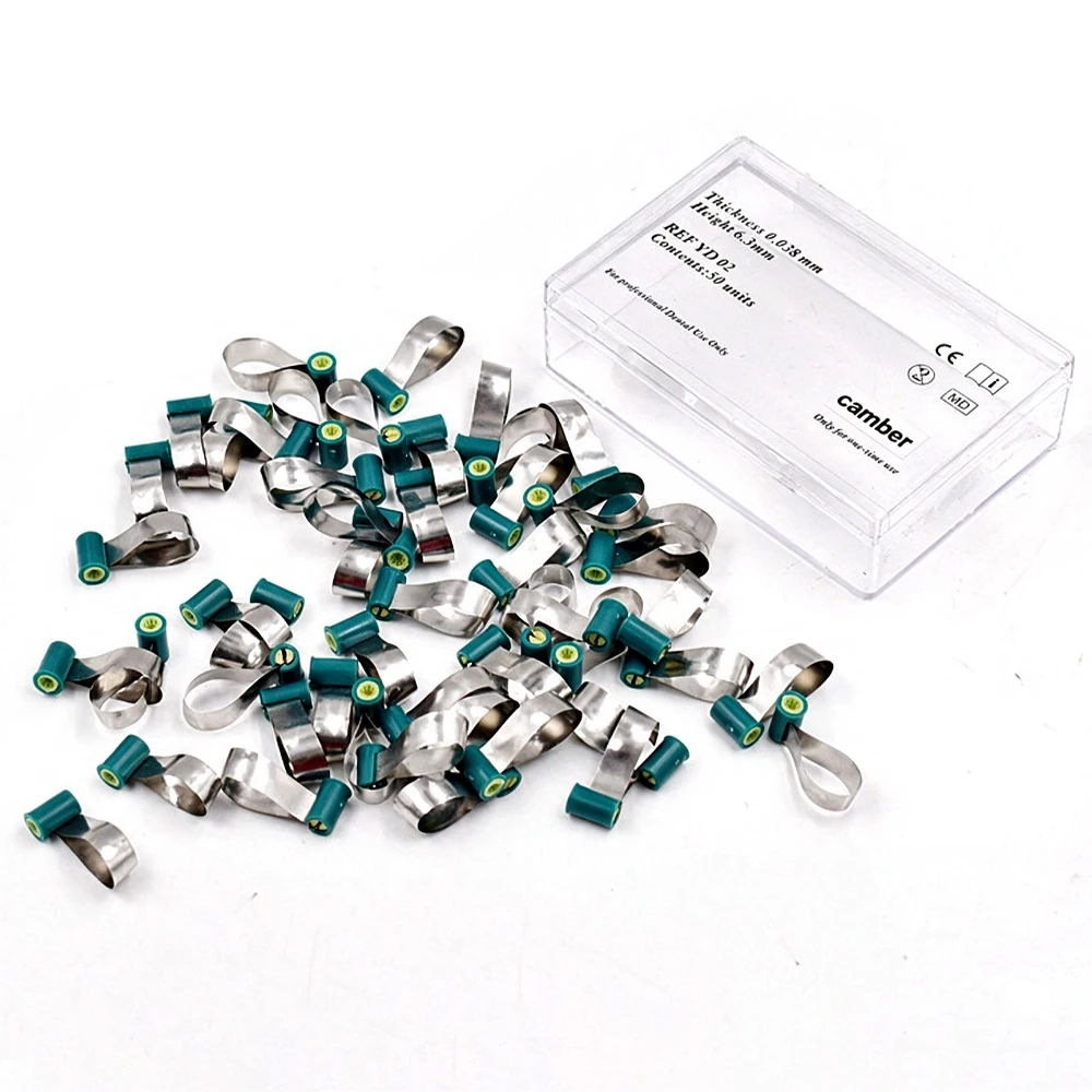 AG 50pc/Box Dental Matrix Bands Steel Matrix Double-Side Contoured Anatomically Shaped Matrix Bands for Dentistry