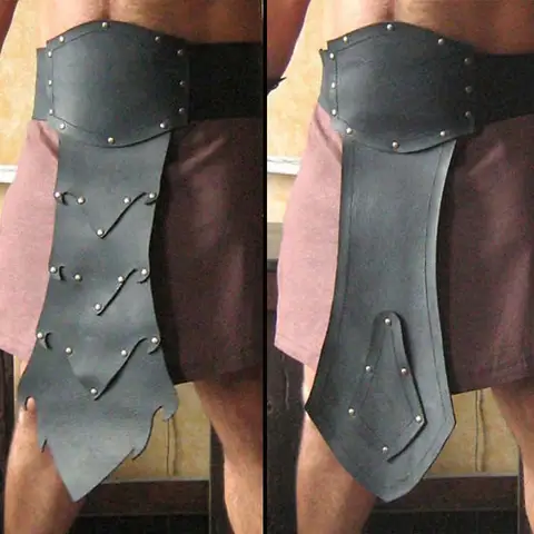 Roman Warrior Barbarian Wide Belt Battle Skirt Medieval Celtic Viking Knight Leg Armor Leggings Halloween Role-playing Costume