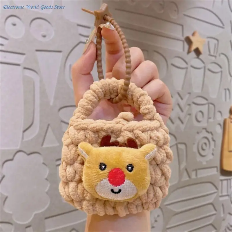 A3PD Soft Plush Keychain Coin Holder Handmade Christmas Gift For Family Friend