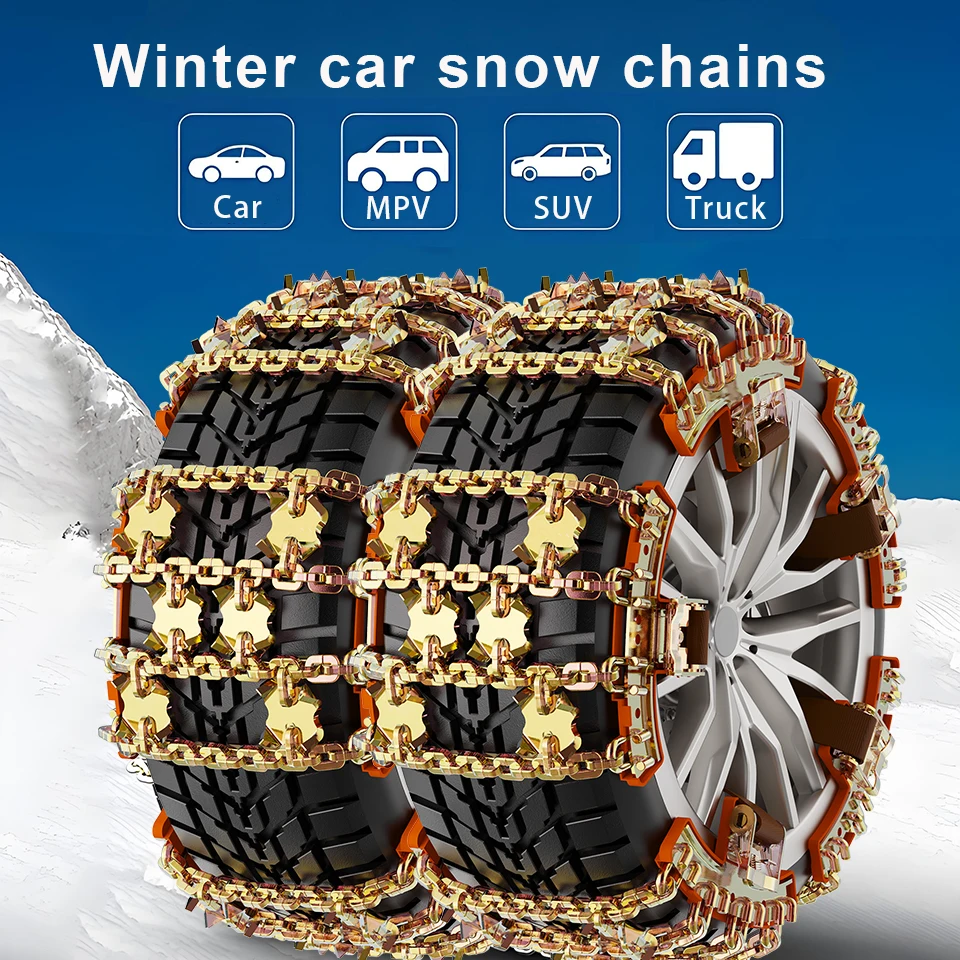 Car Tire Winter Snow Muddy Chains Width 175-255mm Snow Mud Sand Tyre Chains Winter Outdoor Emergency Tools Tire Anti-skid Chains