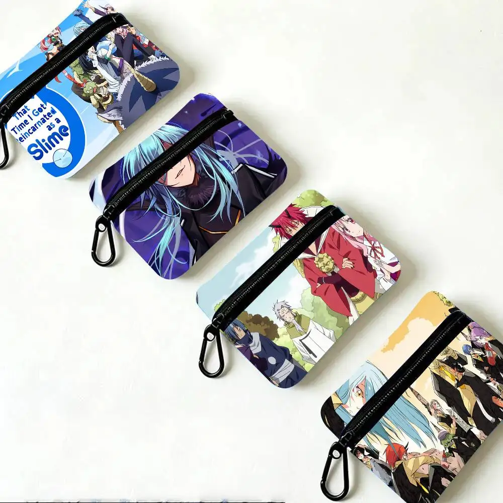 Anime Regarding Reincarnated Slime Oxford Fabric Wallet With Zipper Hanging Multifunctional Bag For Credit Cards Keys Coins