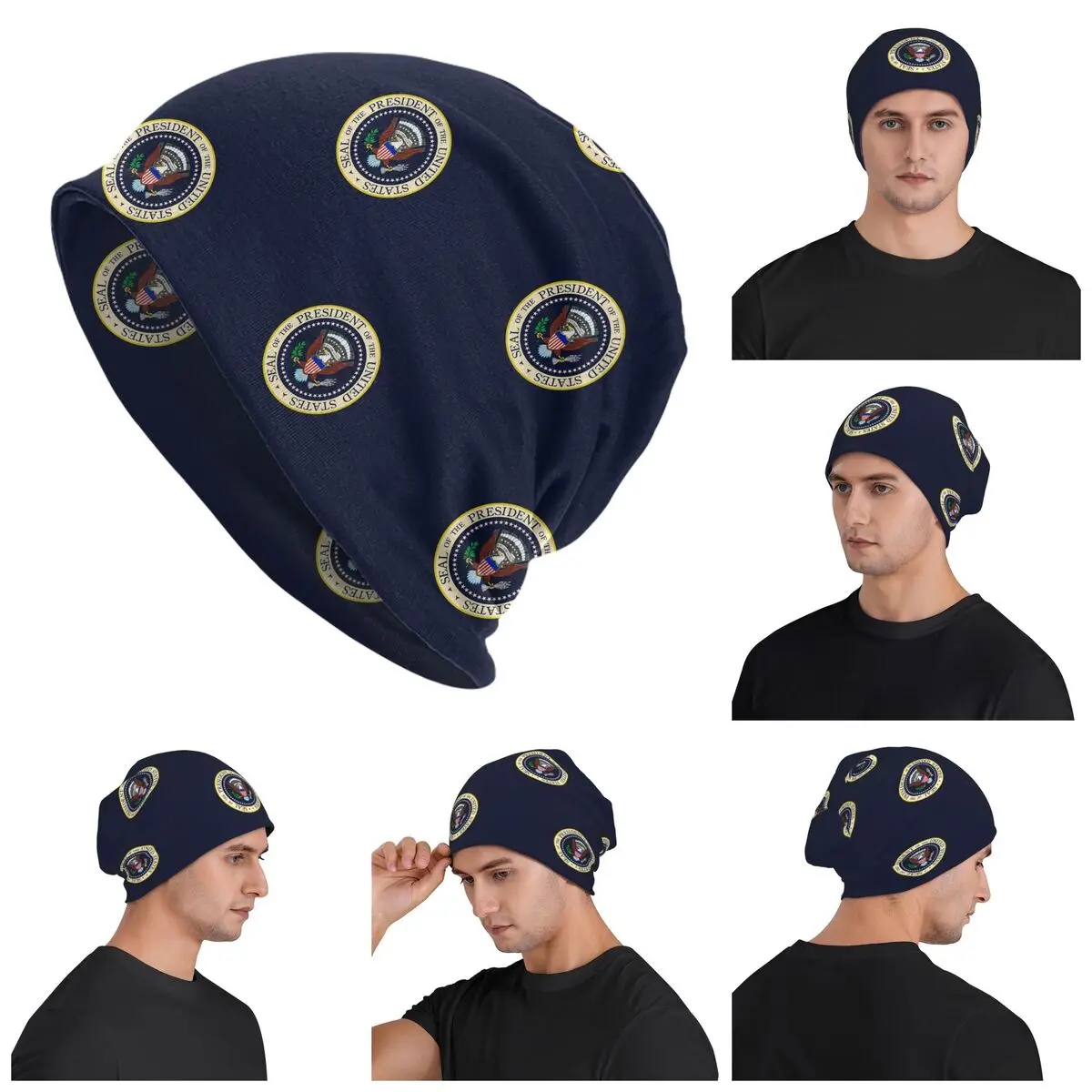 Seal Of The President Of The United States Skullies Beanies Hats Warm Autumn Winter Cap Knitted Bonnet Caps for Men Women Adult