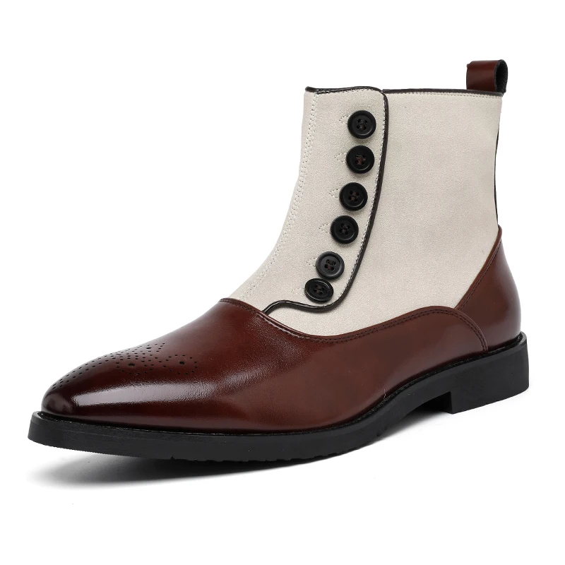 Men Retro Gentleman Chelsea Boots New Autumn Winter Original Side Zipper Buckle Business Casual Leather Boots Comfortable Shoes
