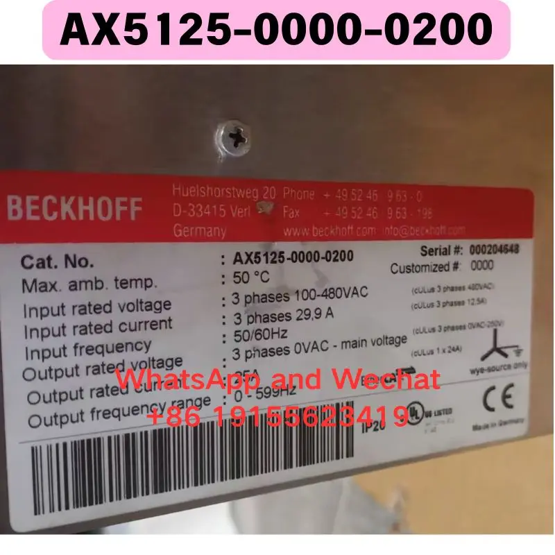 Used AX5125-0000-0200 Driver Functional test OK