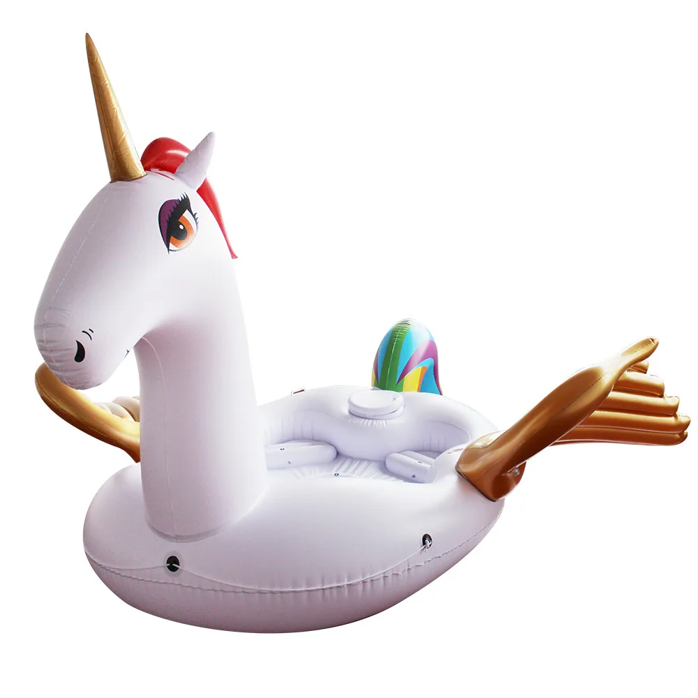 

6-Person Inflatable Unicorn Float PVC Water Play Boat & Ride-On Toy