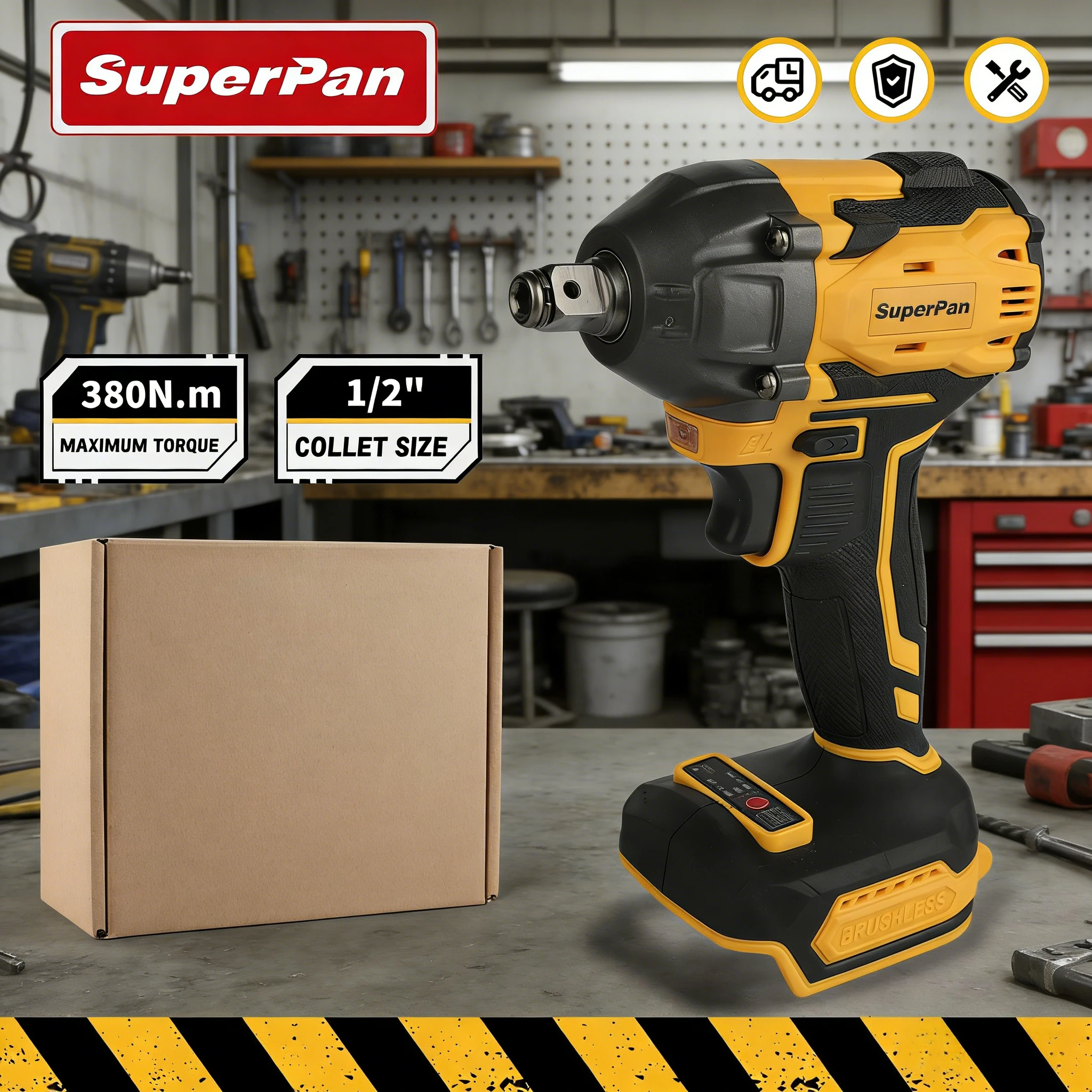 

Аккумуляторный бесщеточный ударный гайковерт 20В, крутящий момент 380 Нм, привод 1/2 дюйма, электроинструмент, без аккумулятора и зарядного устройства, для Dewalt