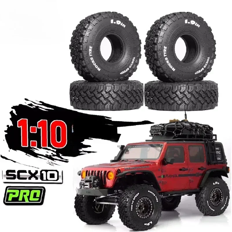 1/10 RC 크롤러 카용 소프트 고무 타이어 휠 타이어, FMS Yikong Axila SCX10 CROSSRC R166 개조 부품, 116mm 1.9 인치, 4PCs