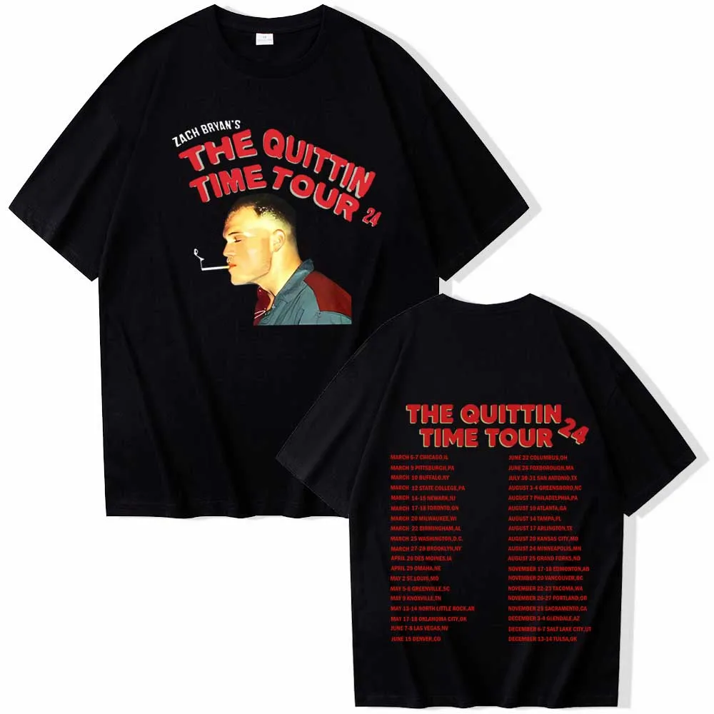 Zach Bryan The Quittin Time Tour 2024 T-Shirts Unisex Harajuku O-Neck Short Sleeve Shirts Fans Gift