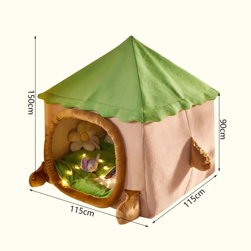 Human kennel girl cute bedroom cartoon Internet celebrity tent European style
