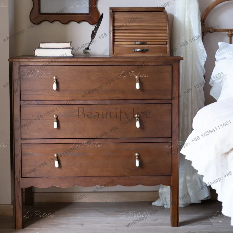 

Retro two-bucket three-bucket cabinet, sofa side cabinet, medieval storage display and storage