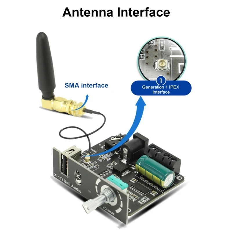 DC9-24V/5A Bluetooth-compatible Amplifiers Sound Board 50Wx2 Highly Power Amplifiers Module 50W Output Multiple Input Interfaces