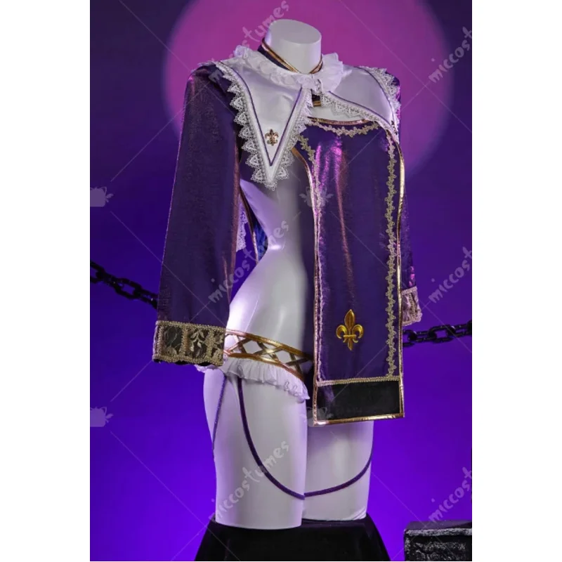 

CyMICCOSTUMES Women Jeanne Cosplay Costume Cutout Dress and Hat with Gloves Necklace