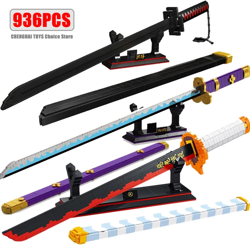 Samurai Sword Building Blocks Ninja Blade Katana Japanese Anime Butterfly Nichirin Knife Bricks MOC Children Toys for Adult Gift