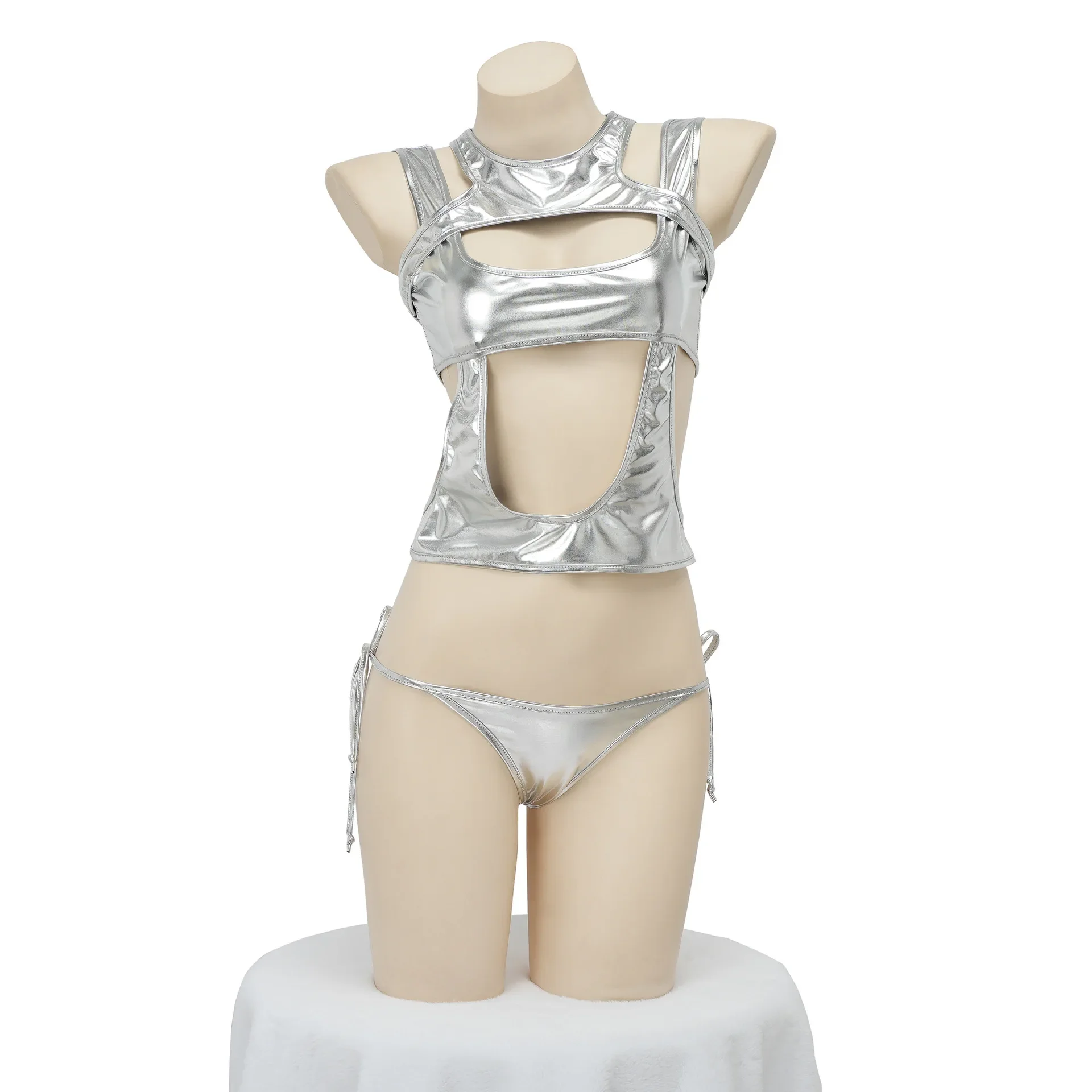 

Аниме лазерный жилет будущий робот косплей костюм сексуальный полый светоотражающий жилет бикини костюм сексуальный светоотражающий жилет нижнее белье для похудения