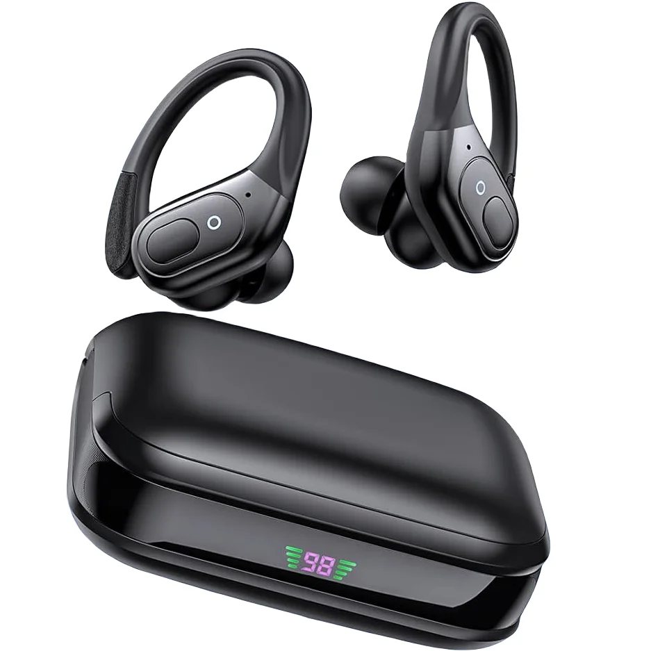 

Bluetooth Headphones Wireless Earbuds 75Hrs Playback Sport Ear Buds with Earhook Waterproof Earbud Deep Bass Running Earphones