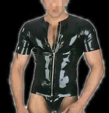 

Latex Coat Rubber Hot Sale Men Handsome Jacket Black And Pants