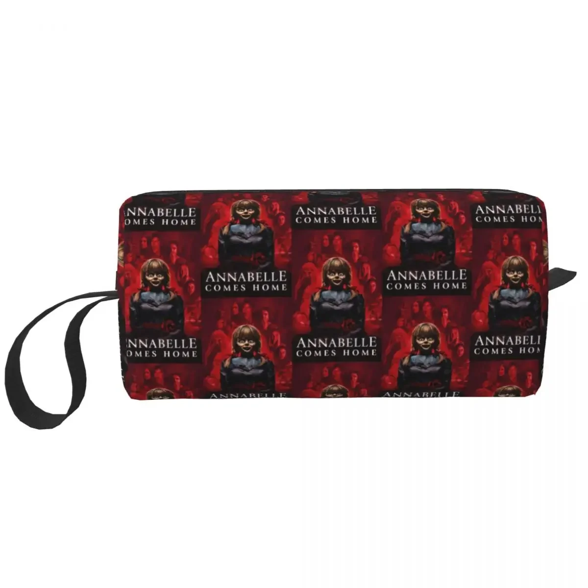 Annabelle-BOLSA DE ASEO personalizada para mujer, organizador de cosméticos, maquillaje, personaje de película de terror de Halloween, Kit de almacenamiento de belleza, estuche Dopp