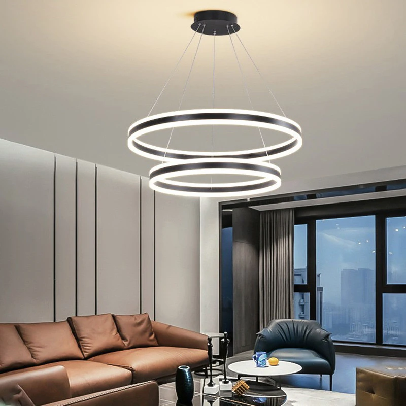 Dimming semplice rotondo quadrato lungo nuovo moderno lampadario a LED luci soggiorno sala da pranzo camera da letto lampade a sospensione Hall illuminazione interna