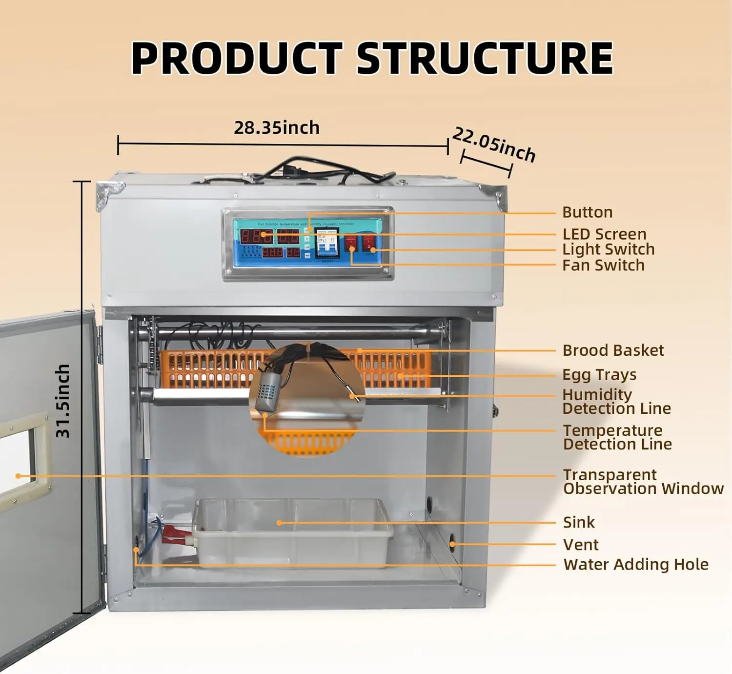 

88-инкубатор для яиц с автоматическим поворотом яиц, контролем температуры и влажности, шляпными яйцами, курицей, катушками, новая популярность