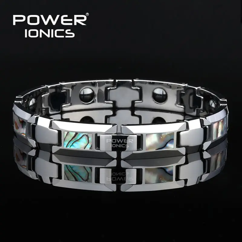 Genuine Powerionics Tungsten Steel Magnet Health Bracelet, Couple Ceramic Bracelet Gifts