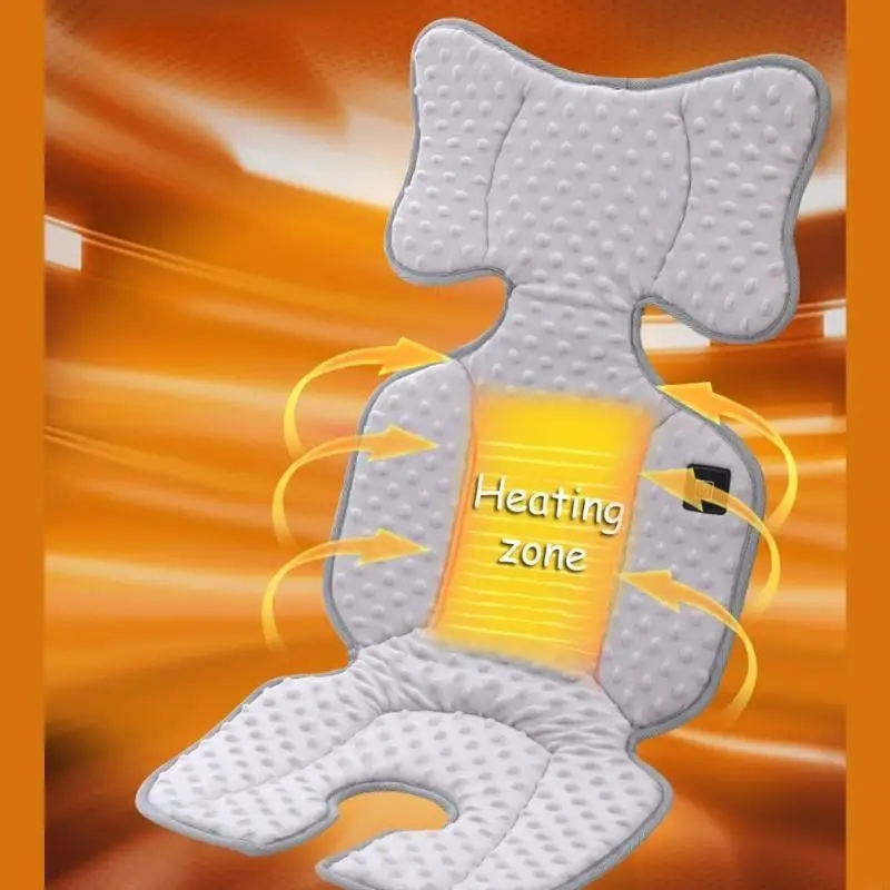 F19F Przenośne podgrzewane maty USB miękkie poduszki dla wózków dziecięcych i wygody podróży
