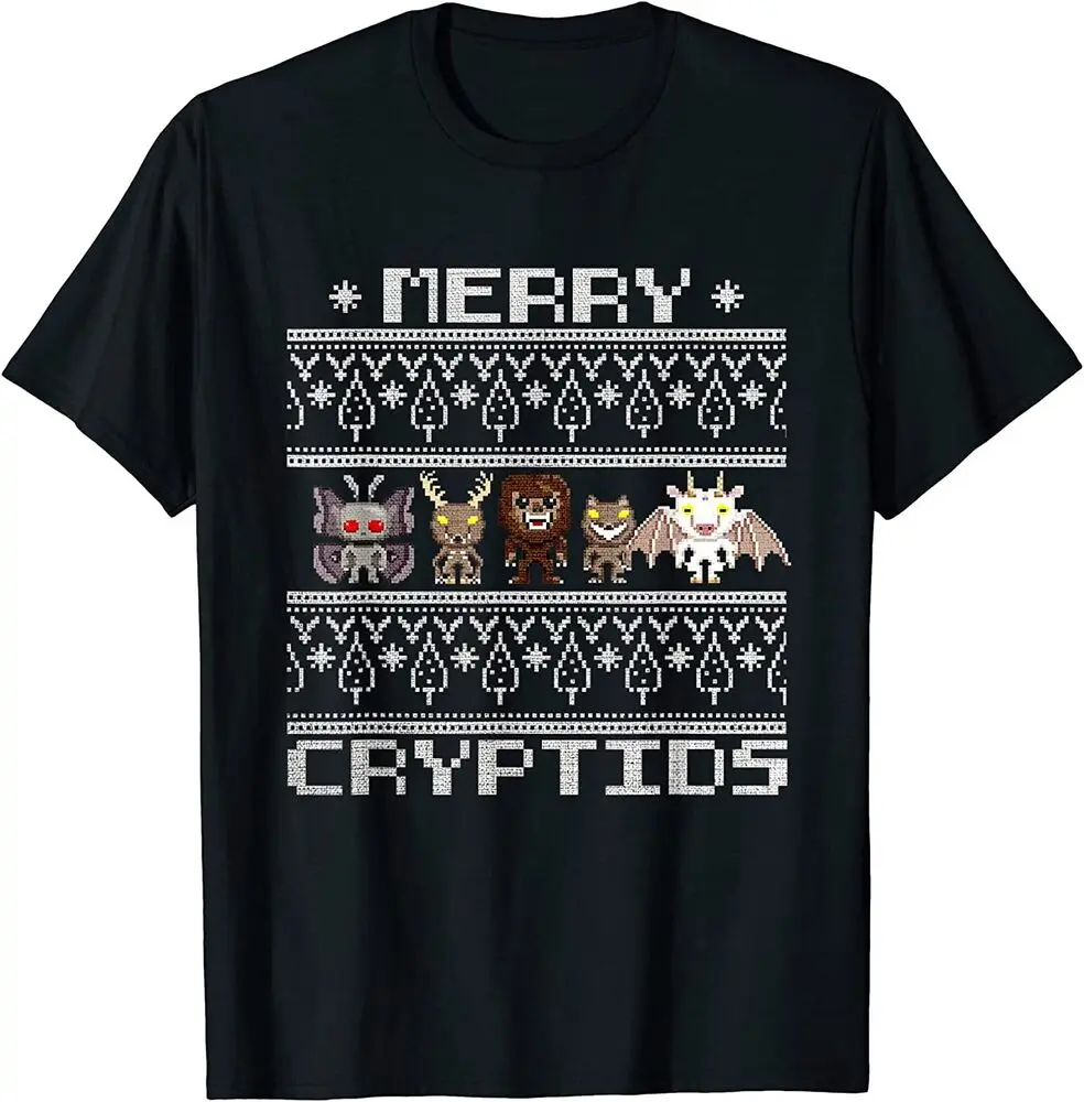 Merry Cryptids - Ugly Christmas Bigfoot, Mothman, Wendigo T-Shirt  Tees High Quality 100%Cotton Short Sleeve