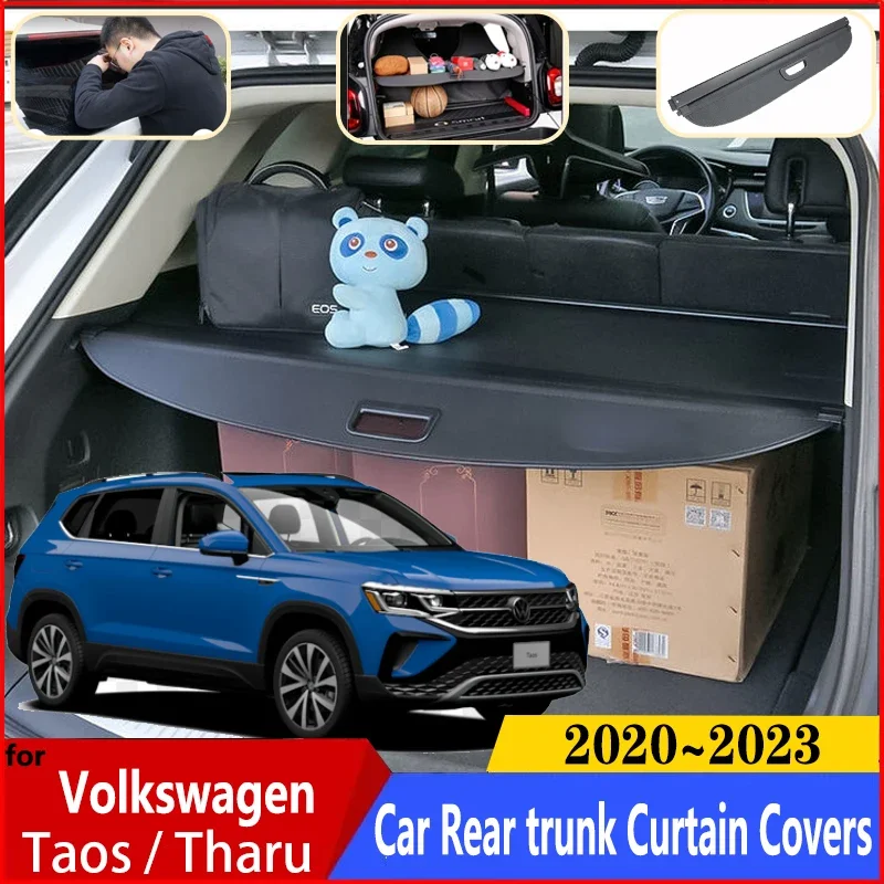 

For Volkswagen Taos 2023 Accessories VW Tharu 2020 2021 2022 Car Rear Trunk Curtain Covers Rear Rack Partition Car Accessories