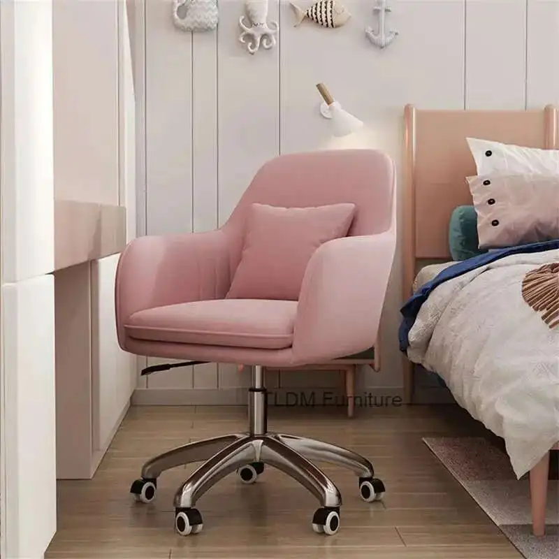 

Modern pink Office Chairs for Office Furniture Comfortable Back Lift Swivel computer Chair Home Bedroom Leisure gaming chair K