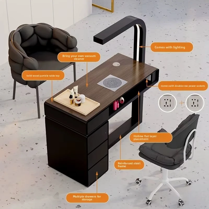 Economical multi-functional modern simple leather storage table and chair set
