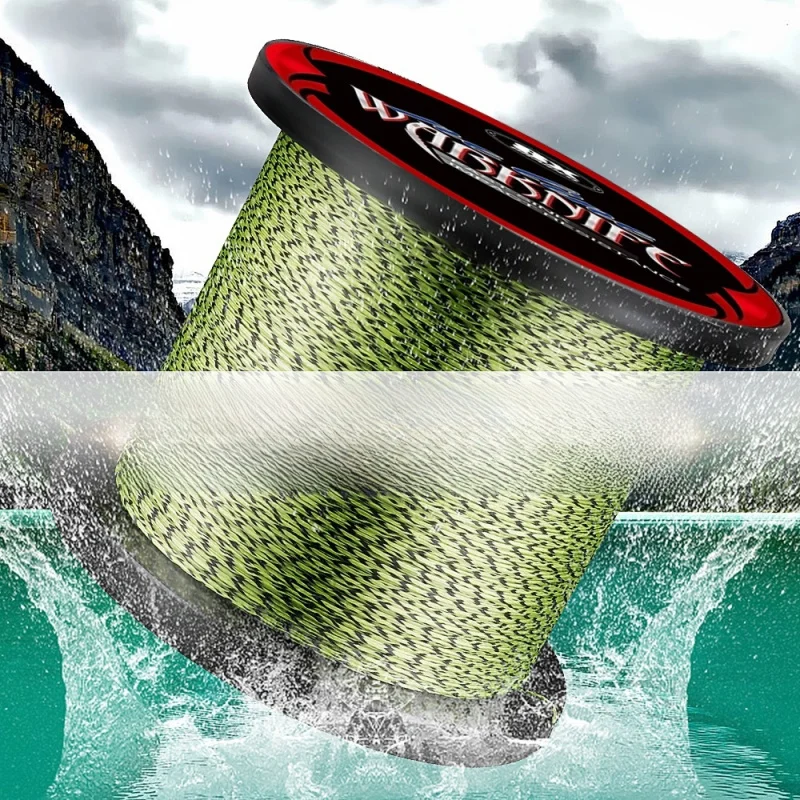 High-Density Camo Dyneema PE Line, anti-corrosion, wear-resistant smooth braided cord for saltwater and freshwater angling